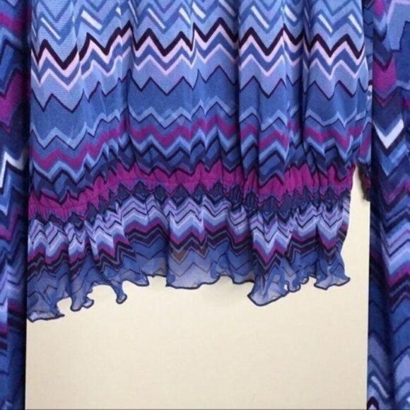 Inc Boho Off Shoulder Blouse In Chevron Pattern - Picture 4 of 5